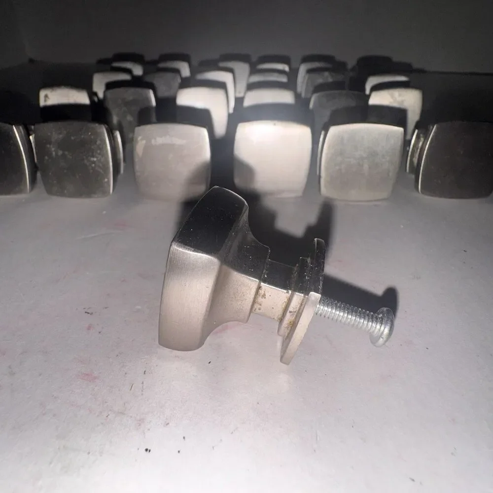 Lot 25 Satin Nickel Square Cabinet Drawer Knobs Modern Kitchen Pull Handles